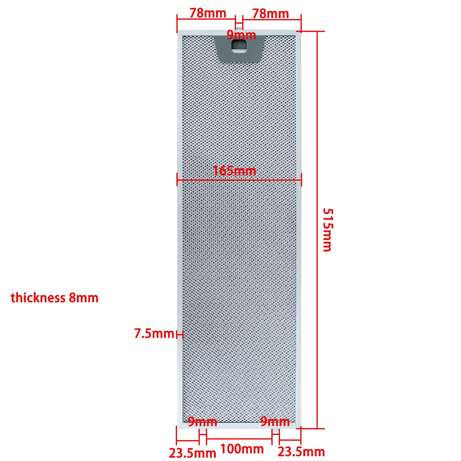 Cooker Hood Filter Set 515x165+ 515x185 mm Kitchen Extractor Range Hood Grease Filter Aluminium