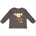 thumbnail image 3 of Inktastic Monkey Thinking Boys or Girls Long Sleeve Toddler T-Shirt, 3 of 5