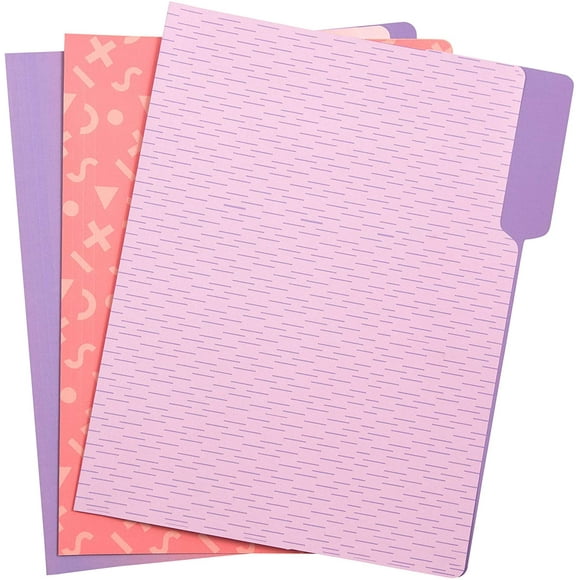 Yoobi | File Folders | Paper Material | Lilac Dash - Purple/Multi Variety Pack of 12 (YOOB1203137)