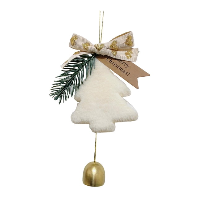 Christmas Tree Pendant Ornament Xmas Tree Decoration, Handmade Cute with Bowknot White
