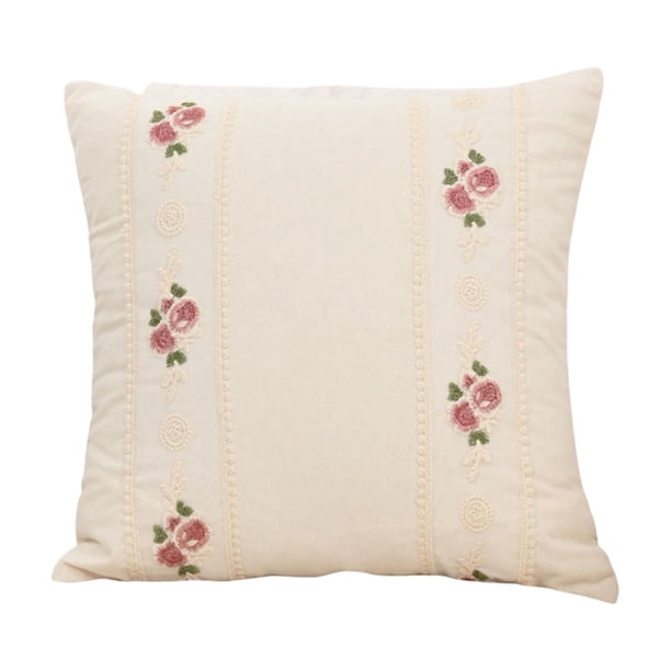 Sofa Vama Ropa de Cama Cojines bordados, cojines con rosas, sofás cama, soporte lumbar para la cabeza, fundas de almohada sencillas, regalos navideños for Navideño