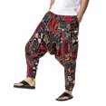 thumbnail image 3 of Pantalones largos de yoga Sunloudy para hombre, pantalones de entrepierna caída holgados con estampado de patrón nacional, pantalones casuales de estilo simple Sunloudy S M L XL XXL XXXL, 3 of 6