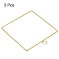 thumbnail image 3 of Unique Bargains 8' Square Metal Floral Hoop Frame Macrame Ring Wreath, Gold Tone 3 Pack, 3 of 5