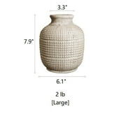Rustic Reach 6.3” Handmade Textured White Porcelain Ceramic Jar Vase