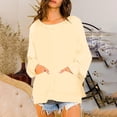thumbnail image 1 of AherBiu Sweat à Capuche Col Rond pour Femmes Surdimensionné Ample en Polaire Décontracté avec Poches Automne Hiver, 1 of 7