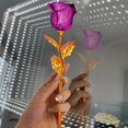 thumbnail image 3 of mnjin color gold rose flower purple window gift box new year's day gift gold foil rose purple, 3 of 6