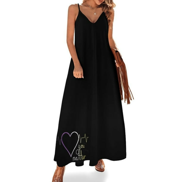 Vestido sin mangas con latidos del corazón del orgullo no binario Vestido mujer