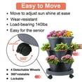 thumbnail image 3 of 3-Tier Vertical Planter | Stackable Herb Garden Stack Planter Indoor Outdoor for Balcony Flowers & Succulents - Dark Gray, 3 of 5