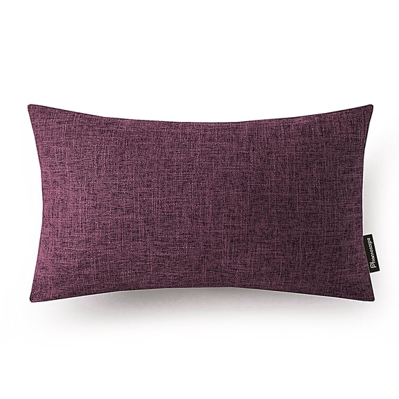 Phantoscope Linen-Look Decorative Throw Pillow with Insert, 12 x 20 in, Dark Purple, 1 Pack