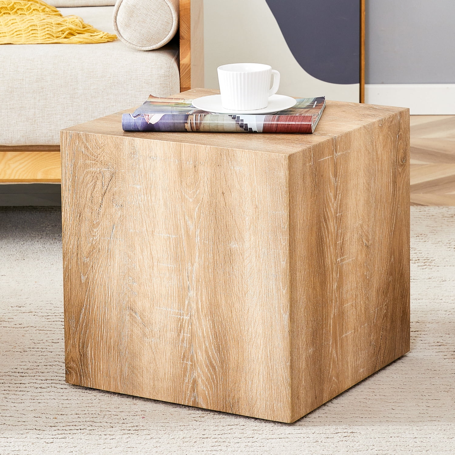Modern MDF Coffee Table with Natural Wood Texture