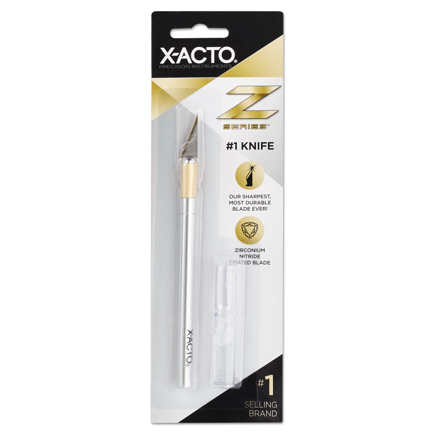 X-ACTO Z Series Light-Weight Precision Knife, No 11, 4-7/8 in L, Stainless Steel Blade, Aluminum Handle, Silver, Gold Hue - image 4 of 5
