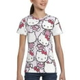 thumbnail image 5 of Hello Kitty T Shirts For Girls Boys, 3d Print Cartoon Graphics T Shirt, Youth Crewneck T-Shirt, Unisex Short Sleeve Top Tees Age 4-16 Years, 5 of 7