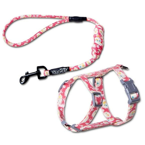 Touchcat CTHA1PKMD Radi-Claw Durable Cable Cat Harness & Leash Combo - Pink - Medium