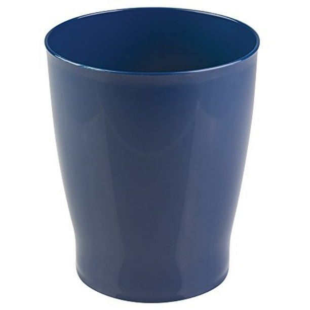 mDesign Slim Round Plastic Small Trash Can Wastebasket, Garbage