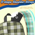 thumbnail image 5 of Green and White Checkered Pattern 17" School Backpacks for Teens,Waterproof Oxford Fabric,S-Shape Padded Straps for School,Travel,Hiking,Camping, 5 of 6