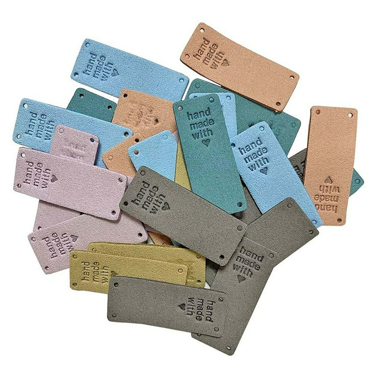 DIY custom personalized leather label tags for handmade knit and