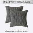 thumbnail image 6 of Holzlrgus Throw Pillow Cover Striped Pattern Decorative Soft Corduroy Cushion Covers Stripes for Living Room, Set of 2, 18x18 Inch, Dark Grey, 6 of 6