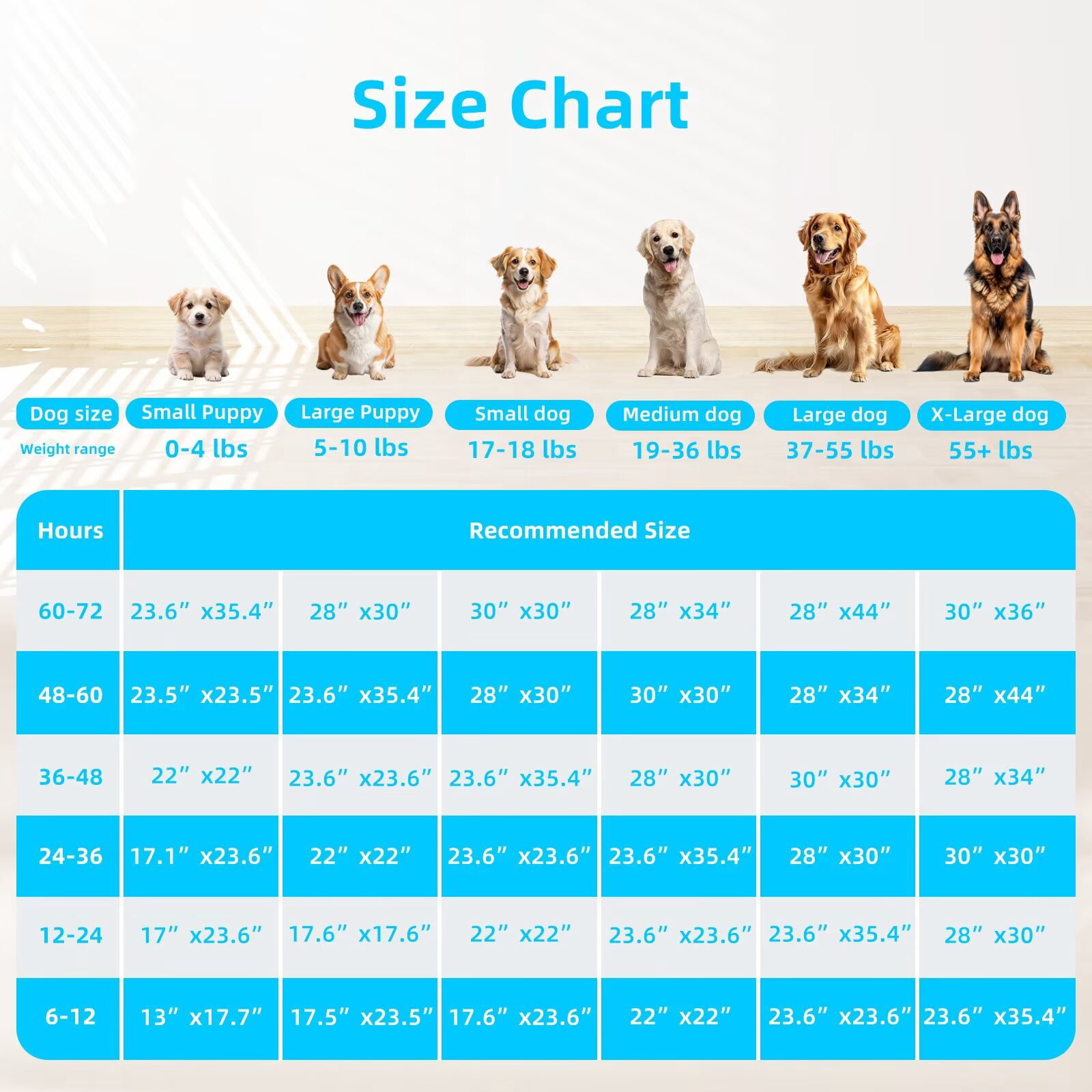 Super Absorbent Waterproof Dog and Puppy Pet Training Pad, Housebreaking Pet Pad, Large-Size, 23.6"X35.4", blue, large 60pcs