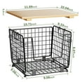 thumbnail image 7 of TINANA Stackable Fruit Baskets with Bamboo Top: 2 Pack Pantry Organizer for Kitchen Counter, Storage Wire Organizing Basket for Fruit, Vegetable, Bread- Black, 7 of 7