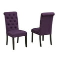 thumbnail image 4 of Roundhill Furniture Leviton Solid Wood Tufted Asons Dining Chair (Set of 2), Purple, 4 of 4