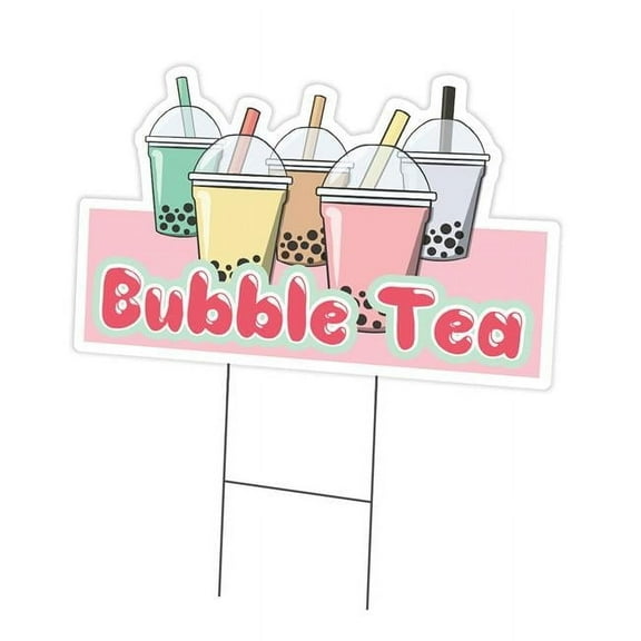 SignMission C-DC-1824-DS-Bubble Tea 18 x 24 in. Yard Sign & Stake - Bubble Tea