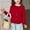 C-Red111, variant on Tops for Girls Knit Cardigan Cable Pattern Embroidery Detail Button Front Solid Color For Kids Early Spring Wear