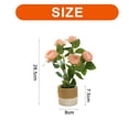 thumbnail image 2 of Flor artificial de cinco cabezas, pequeña rosa de té, planta bonsái, decoración creativa del hogar con flores artificiales, 2 of 6