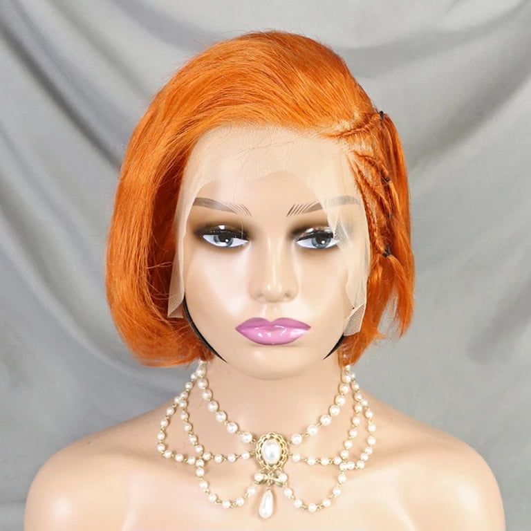 Brazilian Human Hair Pixie Cut Wig Handmade Short Bob 8in Amazon.com: Fashion Full Machine Made Wig 8 inch Short  main image 2