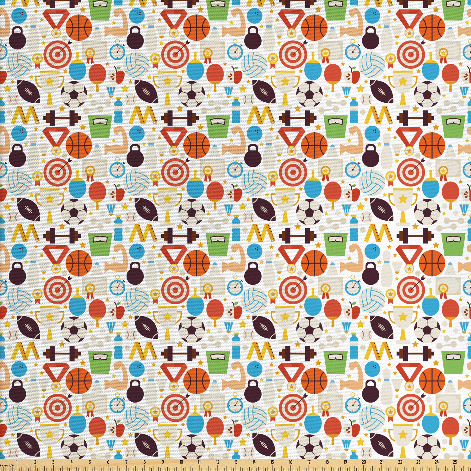 Sport Fabric by The Yard, Abstract Elements of Physical Activities