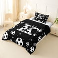 thumbnail image 2 of Erosebridal Ball Games Twin Comforter Sets,Kids Cartoon Monogrammed K Bedding Set For Football Boys,Reversible Black 2-Piece, 2 of 7