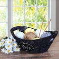 thumbnail image 4 of Mainstays Oval Dark Seagrass Storage Basket, Chalkboard, Cutout Handles, 15.94L x 12.01W x 6.61H, 4 of 11