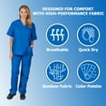 thumbnail image 3 of Women's Scrub Sets, Scrub Top and Pants (True Royal Blue, Small), 3 of 7