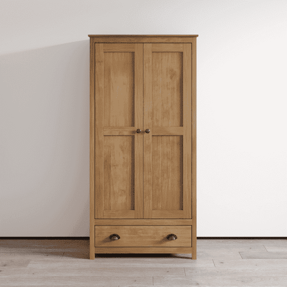 Topazio Solid Wood 2D1S Wardrobe