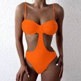 thumbnail image 4 of Traje de baño de una pieza para mujer a la moda, sin cables, con almohadilla, conjunto de Bikini Sexy sólido Fridja  nalpqowj61970, 4 of 9