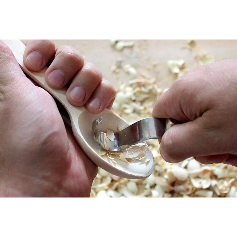BeaverCraft Hook Knife Wood Carving SK4s Long Knives Spoon Carving Tools 2.4'' Long Handle 7.8'' Spoon Knife Wood Carving Tools Bowl Kuksa Carving
