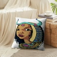 thumbnail image 4 of LALILO Throw Pillow Covers Beautiful Ancient Egyptian Girl African Cushion Cover 18" x 18", 2 Pack, 4 of 6