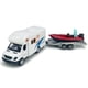 thumbnail image 3 of Autocaravana Camper Remolque Remolque Lancha rápida Modelo Diecast Toys para niños Pull Back Rv Vehículo de juguete Playa Sandbox Aventura al aire libre 3 4 5 6 7 años Niños pequeños Regalos de cumple, 3 of 5