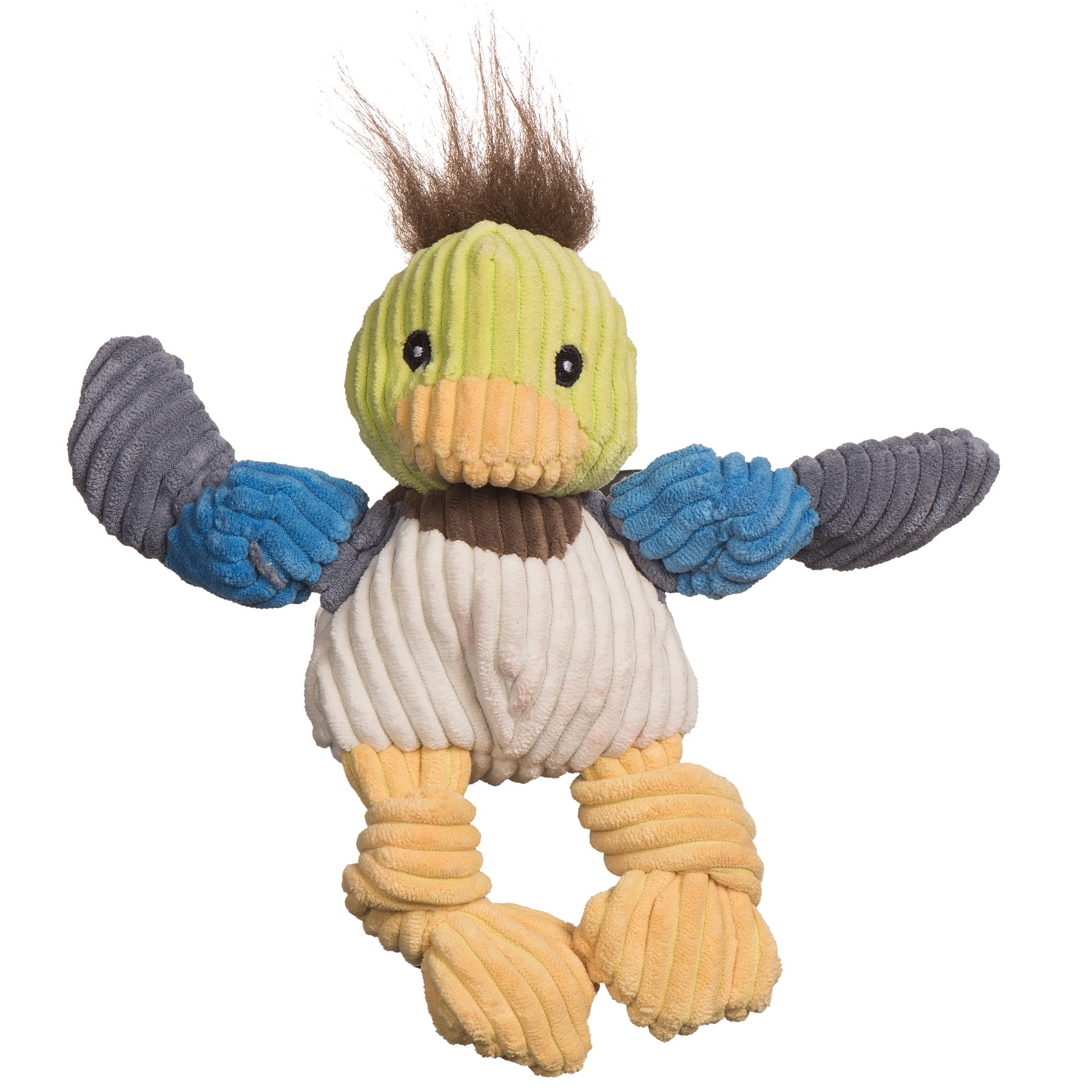 HuggleHounds Knottie Plush Dog Toy Duck, Small