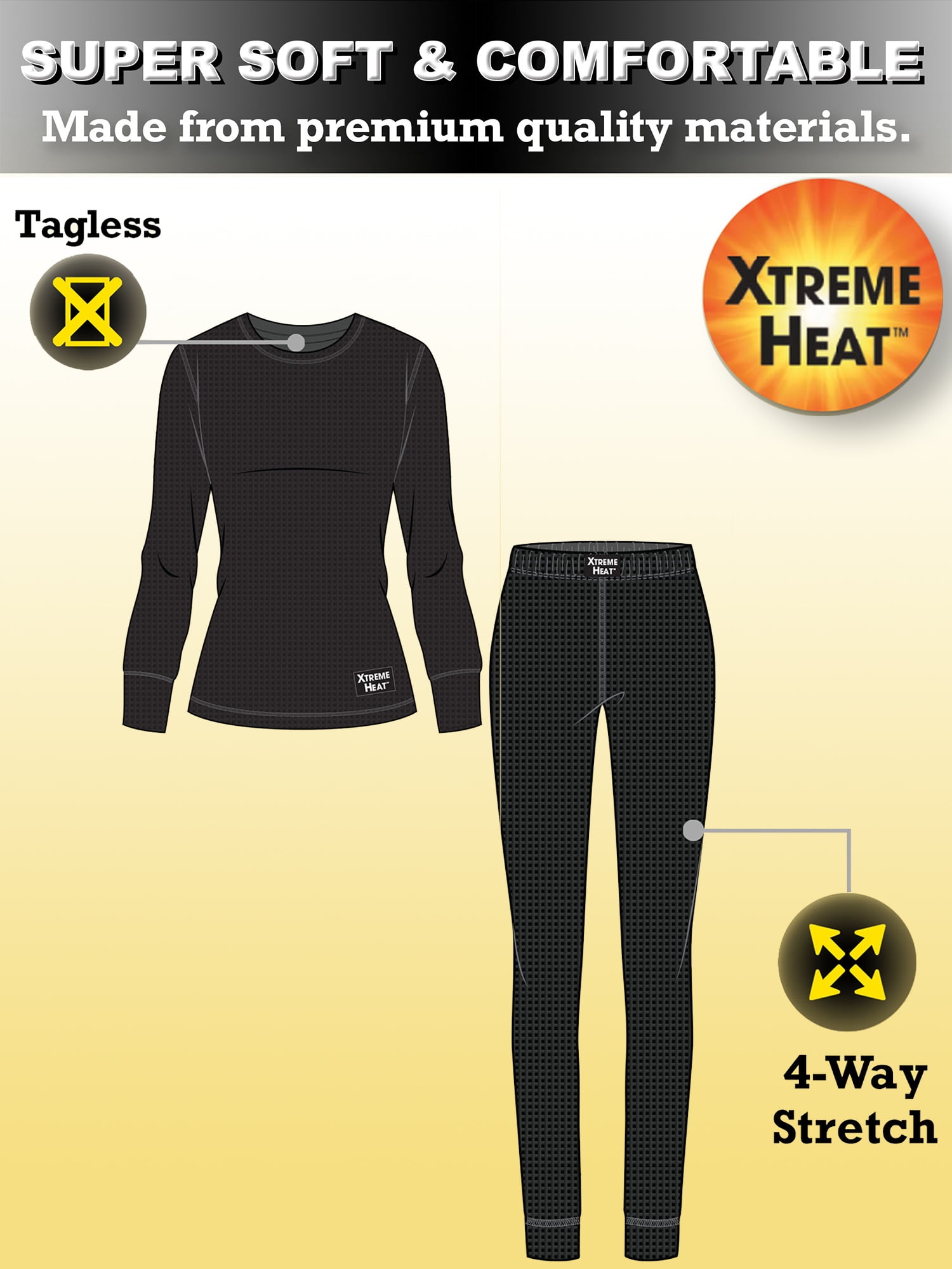 Xtreme Heat Womens Thermal Underwear Set Insulated Shirt