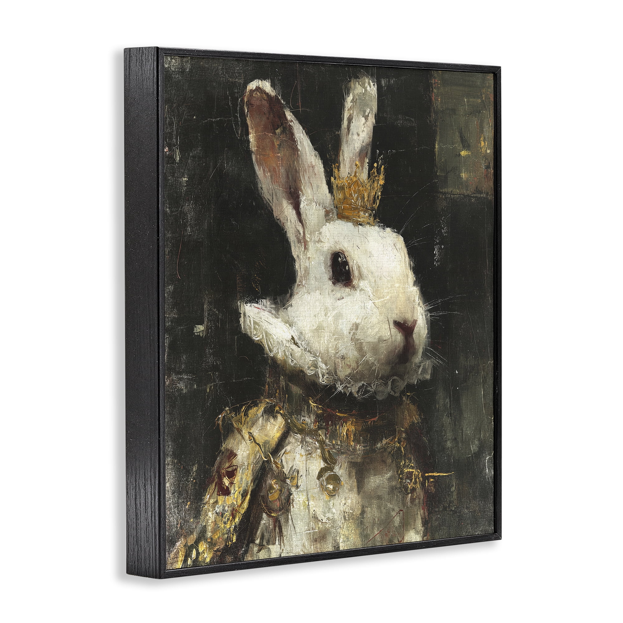 Stupell Industries Regal Hare Portrait Black Framed Giclee Art, design by Svetlana Aleynikova