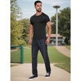 thumbnail image 2 of DARING DIVA Men's Workout Stretch Crew Neck Short Sleeve T-Shirt M Black, 2 of 7