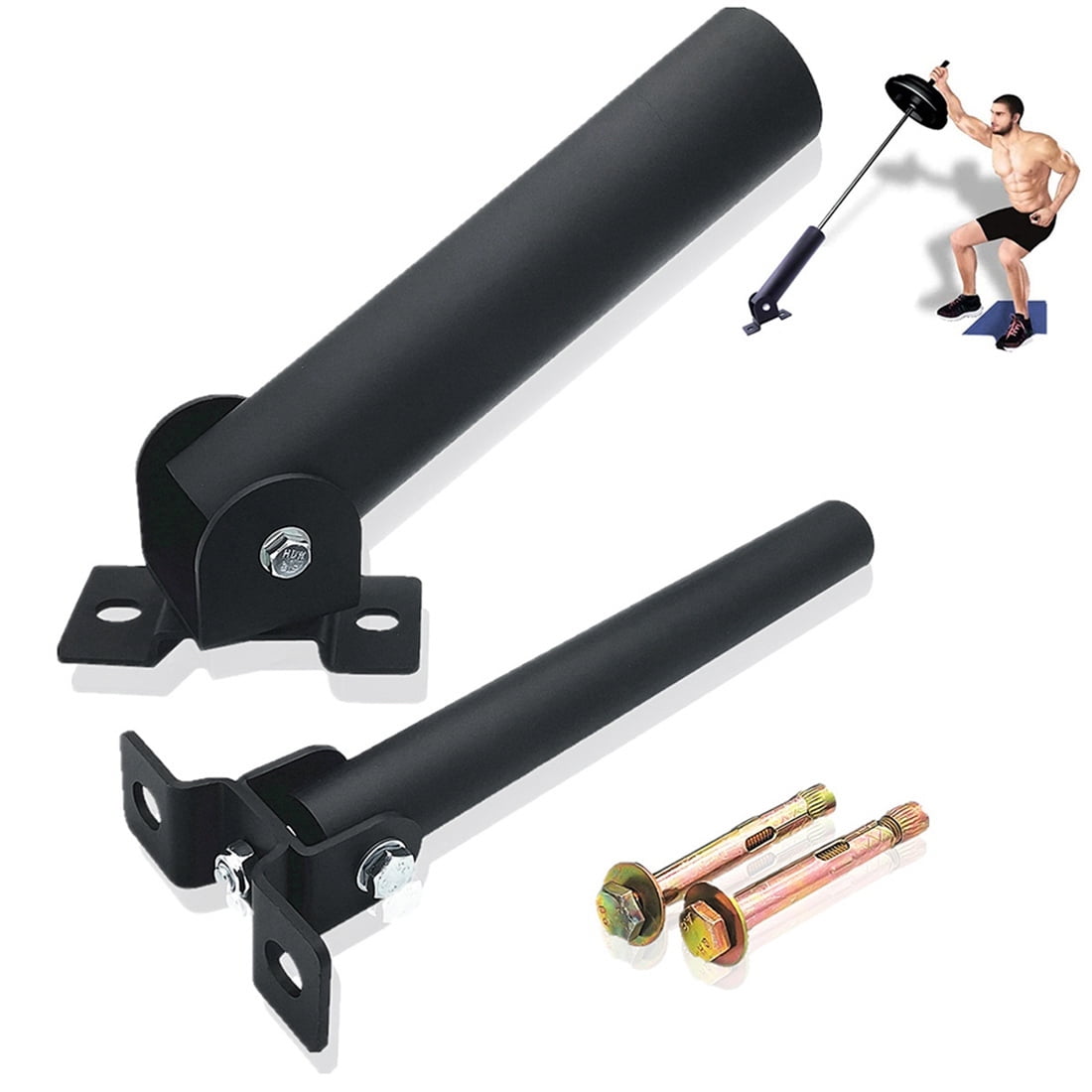 T Bar Row Platform Attachment Install on Floor or Wall Holder for Barbell Bars Exercises Gym Equipment 25mm