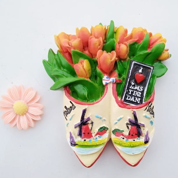 Molino de tulipanes de Ámsterdam, recuerdo de resina, refrigerador creativo, turismo mundial, Países Bajos
