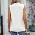 thumbnail image 4 of Youmylove Womens Summer Tops Solid Color Lapel Zipper Sleeveless Loose T Shirt Vest Casual Beach Clothes, 4 of 4