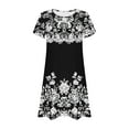 thumbnail image 5 of Women's Casual A-Line Dresses with Pockets Summer Floral Tshirt Dress Short Sleeve Mini Dress Flowy Sundresses, Limited Time Under 10 Dollars SA-456, 5 of 5