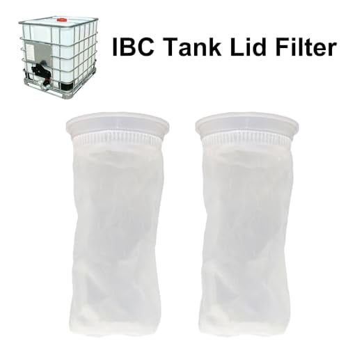 2 Pack IBC Water Tote Lid Filter Nylon Filter Screen Rainwater Barrel Leaf Catcher for Water Tank Cover Washable White