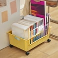 thumbnail image 5 of Tahtuvzn Storage & Organization Multi Functional Rolling Box Under Desk Organizer with Wheels Mobile Shelf Rack Sorting Bin for Stationery and Sundries, Yellow, Home Gifts, 5 of 6