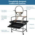 thumbnail image 3 of Garvee Pet Products Parrot Playstand with Wheels, Bird Stand Activity Play Center with Perches and Ladders, Indoor Outdoor Playground for Birds, Black Hammertone Finish, 3 of 9