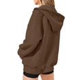thumbnail image 4 of MeetoTime Veste Sweat à Manches Longues pour Femmes Automne Tendance Décontractée à Capuche Zippée avec Poches, 4 of 5
