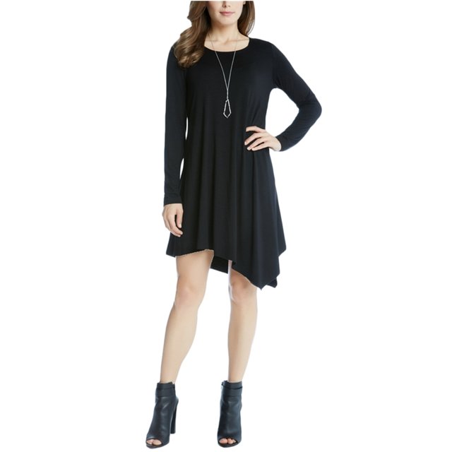 Vestido Plisado Karen Kane negro extragrande